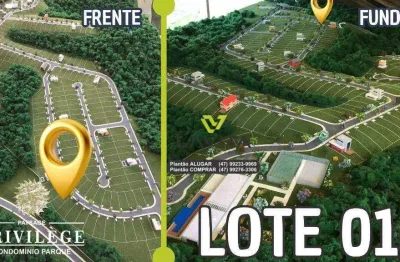 Terreno á venda com 386m² no condomínio fechado paysage privilege - bairro ponta aguda - blumenau sc