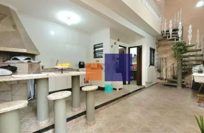 Sobrado com 264m², 03 dormitórios (01 suíte), 03 vagas e churrasqueira - vende-se no parque terra nova ii - sbc
