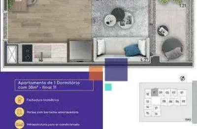 Apartamento tipo studio 28,92m² - vende-se na vila mariana