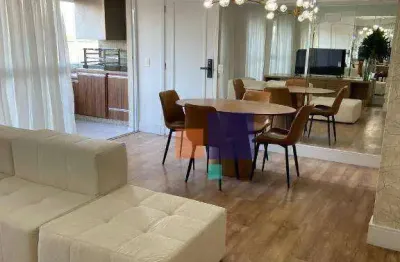 Apartamento fnatástico  para locação totalmente             mobiliado,  em sto andré / sp. - pacote r$ 6.900,00                  107 m2  ii  03 suítes