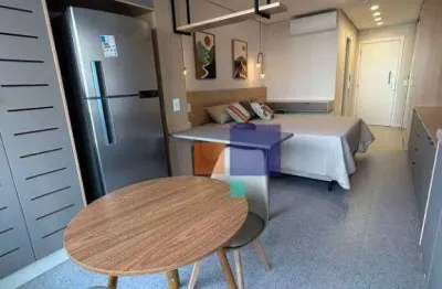 Studio mobiliado para locação em brooklin com 1 quarto, sendo 1 suíte, 32m²
