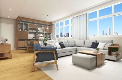 Apartamento reformado com 161m² de área útil, 1 vaga, amplo living, 3 dormitórios sendo 1 suíte.