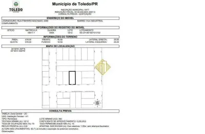 Terreno à venda na Vila Industrial, Toledo 