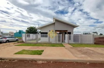 Casa nova para alugar em sede alvorada com suite mais 2 quartos, garagem coberta em toledo-parana