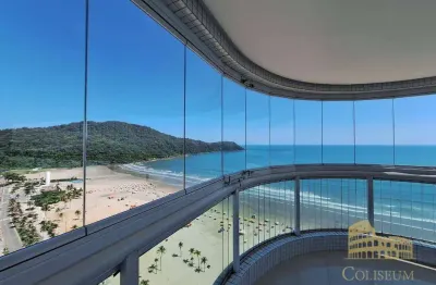 Apartamento com 3 dormitórios para alugar, 200 m² por r$ 18.000,00/mês - canto do forte - praia grande/sp