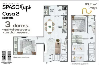 Casa com 3 dormitórios à venda, 63 m² por r$ 397.000,00 - tupi - praia grande/sp