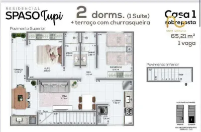 Casa com 2 dormitórios à venda, 62 m² por r$ 405.000,00 - tupi - praia grande/sp