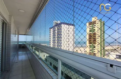 Apartamento com vista mar à  80 m da praia , guilhermina r$ 540.000,00