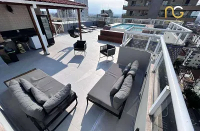 Cobertura com 3 dormitórios à venda, 250 m² por r$ 1.500.000,00 - tupi - praia grande/sp