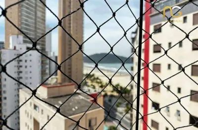 Apartamento beira mar e vista mar com 2 dormitórios à venda, 85 m² por r$ 630.000 - vila guilhermina - praia grande/sp