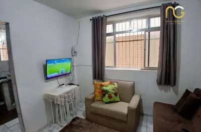 Kitnet frente mar com 1 dormitório à venda, 40 m² por r$ 220.000 - guilhermina - praia grande/sp