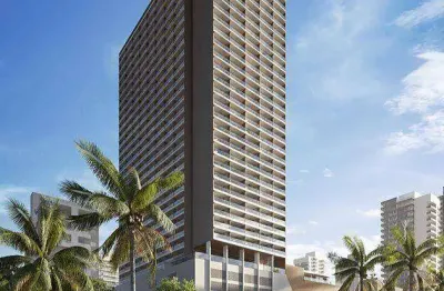 Lançamento de alto padrão - apartamento tipo flat frente praia - 01 dormitorio - bairro tupi/praia grande-sp