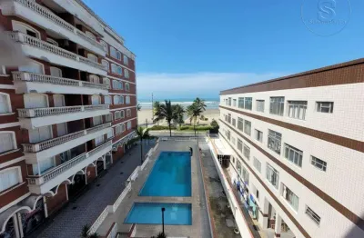 Vendo amplo apartamento frente a praia com 03 dormitórios, sacada vista mar, garagem, piscina, salão de jogos e elevador