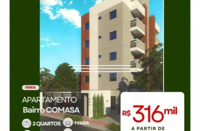 Apartamento térro com 53m², possui 2 quartos e 1 vaga de garagem.