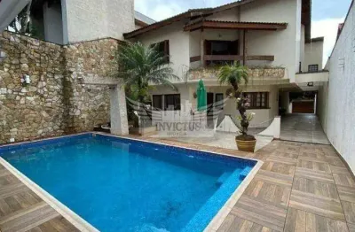 Sobrado alto padrão com 3 suítes para alugar, 495m² - campestre, santo andré/sp.