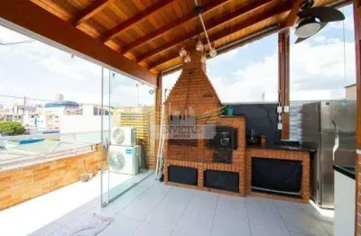 Cobertura sem condomínio mobiliada com 2 quartos para comprar, 90m² - vila scarpelli, santo andré/sp.
