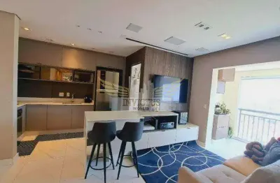 Apartamento semi mobiliado com 3 quartos club view residencial para comprar, 83m² - vila américa, santo andré/sp.