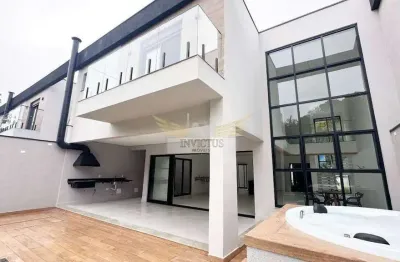 Sobrado em condomínio fechado de alto padrão com 4 suítes para comprar, 399m² - represa, ribeirão pires/sp.