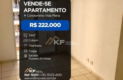 Apartamento á venda no condomínio vida plena - parque industrial lagoinha  - ribeirão preto- sp
