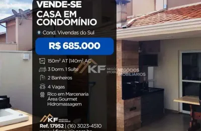 Casa à venda no condomínio vivendas do sul - vila do golfe - ribeirão preto/sp