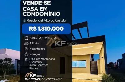 Casa em condomínio em residencial alto do castelo, ribeirão preto/sp
