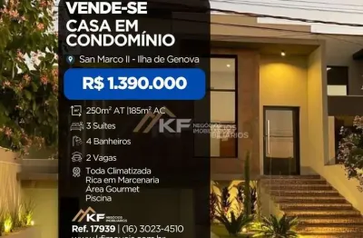 Casa em condomínio  à venda residencial san marco ii - ilha gênova- ribeirão preto/sp