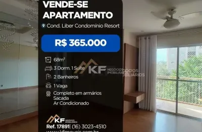 Apartamento com 3 quartos sendo 1 suite à venda - libert resort - ribeirão preto / sp