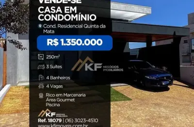 Casa à venda no condomínio quinta da mata | - recreio anhanguera - ribeirão preto/sp
