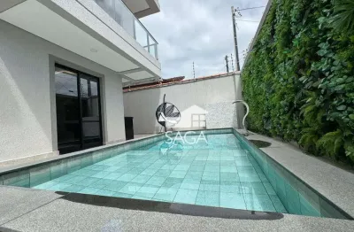 Porteira fechada!! sobrado com piscina e 3 dormitórios (3 suítes) à venda, 140 m² por r$ 1.499.000 - vila guilhermina - praia grande/sp