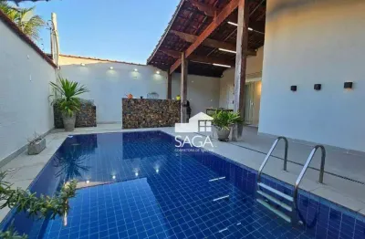Casa Térrea Isolada com 4 Suítes e Piscina – 205m² | Venda R$2.600.000 ou Aluguel R$12.000 – Canto do Forte, Praia Grande/SP