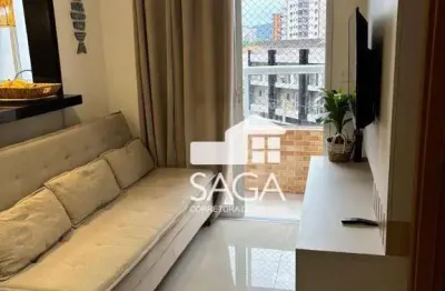 Apartamento com 1 dormitório mobiliado à venda, 33 m² por r$ 350.000 - vila guilhermina - praia grande/sp