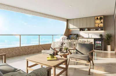 Frente mar! apartamento com 3 dormitórios à venda, 152 m² por r$ 1.680.000 - aviação - praia grande/sp