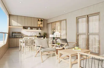 Frente mar! apartamento com 3 dormitórios à venda, 111 m² por r$ 1.050.000 - aviação - praia grande/sp