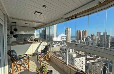 Vista mar! apartamento com 2 dormitórios à venda, 95 m² por r$ 880.000 - boqueirão - praia grande/sp