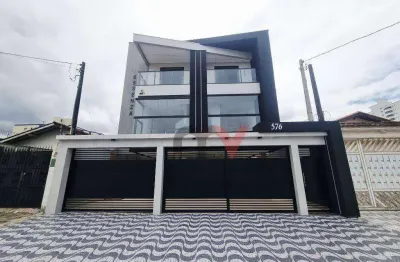 Sobrado novo em condomínio com 2 dormitórios à venda, 57 m² por r$ 385.000 - vila assunção - praia grande/sp