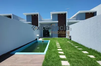 Casa térrea com 2 quartos, 125m2 de terreno, em arembepe!