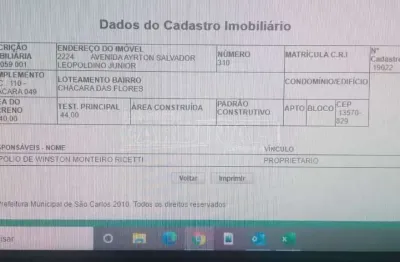 Terreno no conjunto habitacional waldomiro lobbe sobrinho em são carlos