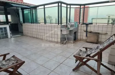 Cobertura na ocian, 3 suítes, hidromassagem, churrasqueira, confira na imobiliária em praia grande.