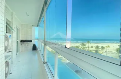 Apartamento vista lateral ao mar na guilhermina, 2 dormitórios, 1 vaga, confira em praia grande.