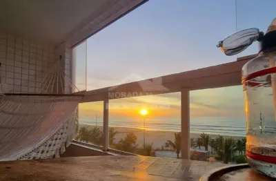 Apartamento frente mar na mirim, 2 dormitórios, lazer, confira em praia grande.