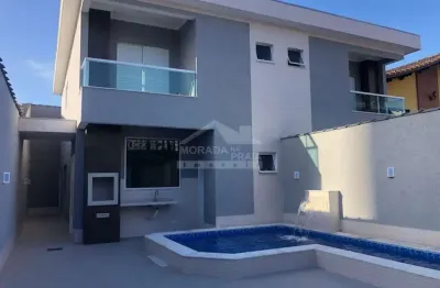 Sobrado geminado na vila tupi, 3 suítes, piscina, sacadas, confira em praia grande.