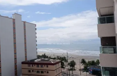 Apartamento frente mar de 2 dormitórios, sacada, confira em praia grande.