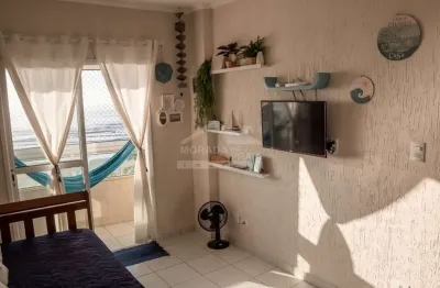 Apartamento mobiliado e vista mar, 2 dormitórios, sacada, só na imobiliária em praia grande.