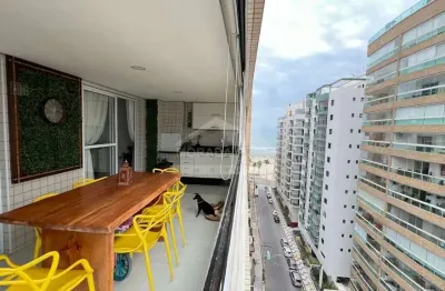 Apartamento semi mobiliado no canto do forte, 3 suítes, sacadas, 2 vagas, confira em praia grande.