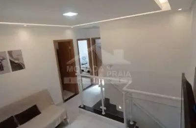 Casa sobreposta mobiliado em condomínio fechado na aviação, 2 dormitórios, confira em praia grande.