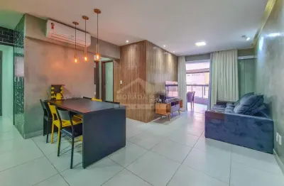 Apartamento mobiliado e linda vista mar no forte, 2 suítes, lazer, confira em praia grande.