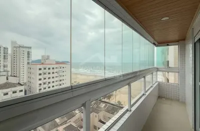 Apartamento semi mobiliado e vista lateral mar na aviação, 2 dormitórios, confira em praia grande.