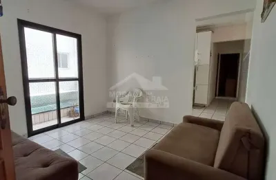 Excelente apartamento na guilhermina, mobiliado, 150 metros da praia,1 dormitório com sacada.