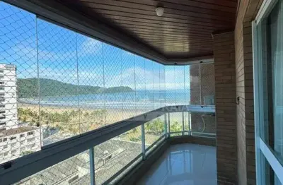 Apartamento com linda vista mar, 2 dormitórios, sacada, confira na imobiliária em praia grande.