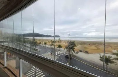 Apartamento frente ao mar no centro do boqueirão, 3 suítes, terraço, lazer, confira em praia grande.